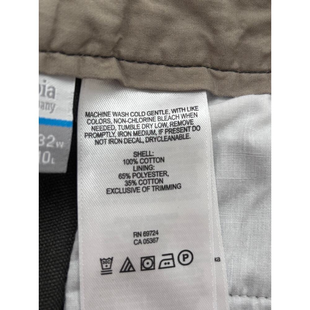 Columbia Men's Cargo Shorts Size 32 Olive Gray Cotton 10 Inch Inseam Casual - Picture 7 of 9